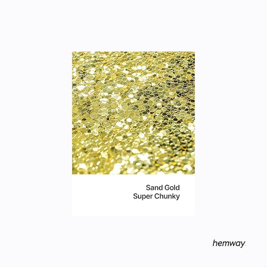 Hemway Glitter for Resin 100g Sand Gold Metallic Crystals for Epoxy Craft Super Chunky Flakes Tumblers Wax Melt