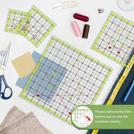 Imeepa 4PCS Acrylic Square Quilting Rulers, 3.5"-10.5", - Image 6