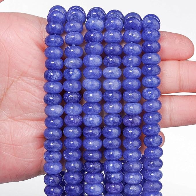 Songxi 5x8mm Natural Dark Blue Stone Rondelle Beads, Gemstone by SongXi