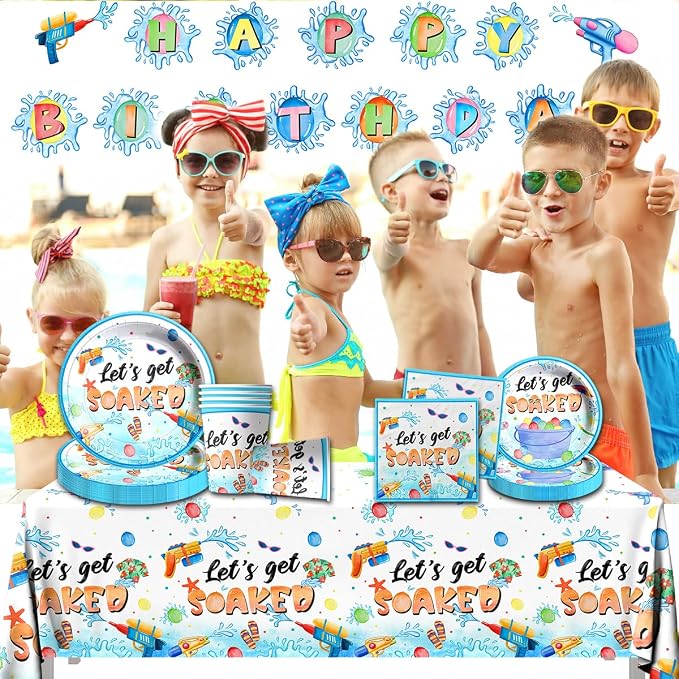 Summer Party Decorations, Include Plates and Napkins, Tablecloth, Banner - Image 4