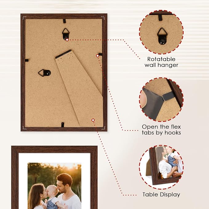 FIXSMITH 5x7 Picture Frame Set of 2, Photo Frame - Image 5