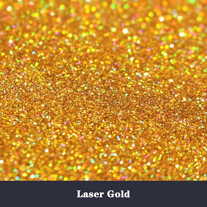 Holographic Fine Glitter for Epoxy Resin DIY Craft,ANGXILIN High Capacity 260g Shaker Bottle Fine Glitter for Nail Art Face Body Make Up,Tumblers Earrings Jewelry Making Fine Glitter (Laser Gold)