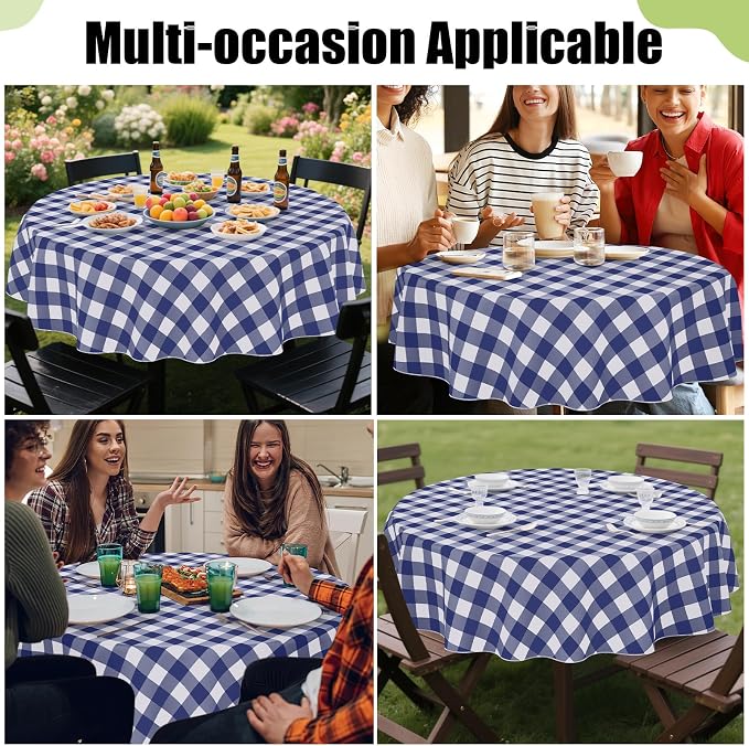 Smiry Plastic Table Cloth, Waterproof Vinyl Tablecloth - Image 6