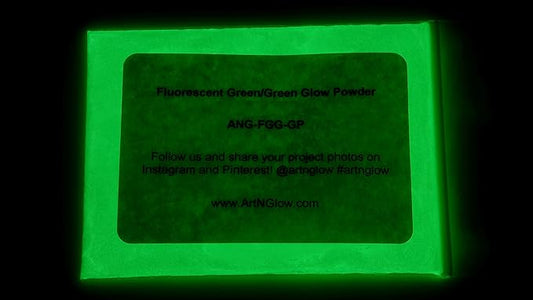 Glow in The Dark Pigment Powder - Neutral and Fluorescent Color for Art Painting, Fine Art, Nail Art Paint, and DIY Crafts - Long Lasting, 10+ Color Options - Fluorescent Green - (12 Grams/ .42oz)