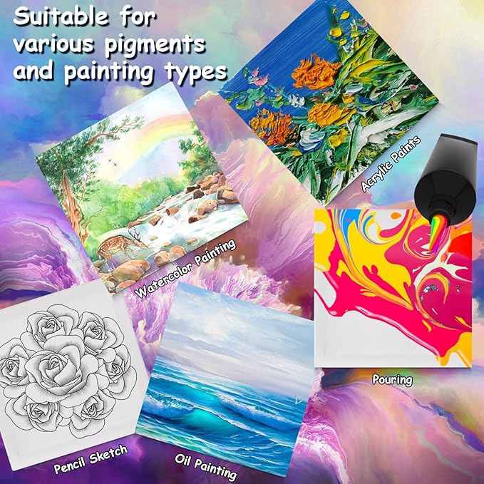 10PCS Mini Canvases for Painting - 5x5In Bulk Profile Small Square Canvases - 100% Cotton Mini Stretch Canvas for Children's Painting Art Supplies, School Home Decorating Projects