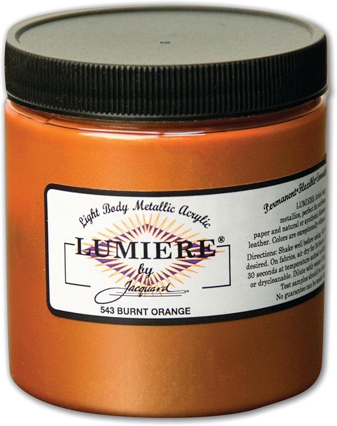 Jacquard Lumiere 8oz Fabric Paint Burnt Orange by Jacquard