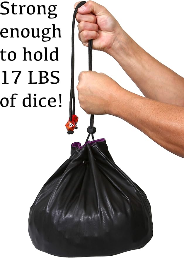 Forged Dice Co. Pouch of The Endless Hoard Dice Bag - Holds Over 1,000 Polyhedral Dice - Dice Storage Bag with 7 Pockets - Perfect for Bulk Dice - Black/Red