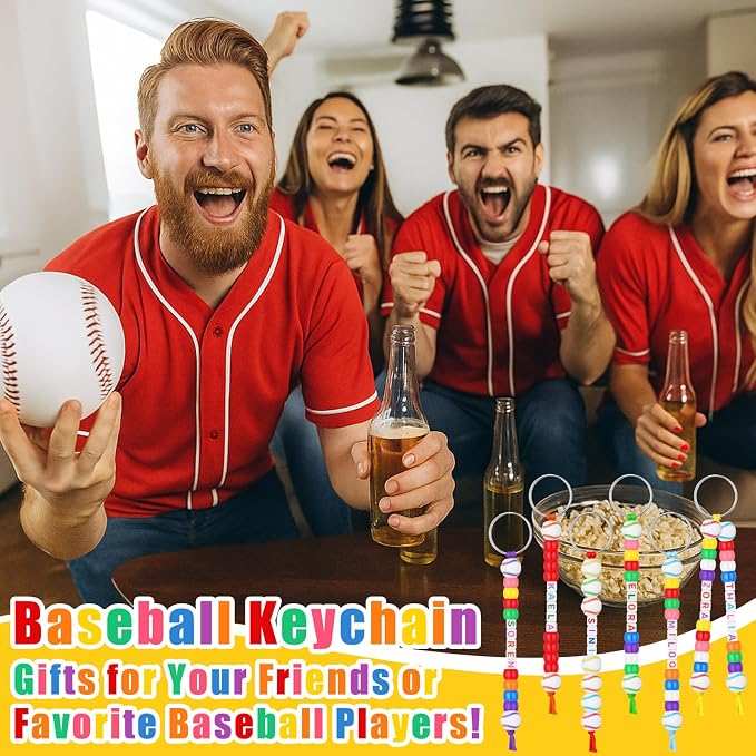 Landical 564 Pcs Baseball Keychain Making Kit DIY Basketball Bead Keychain Set - Image 4