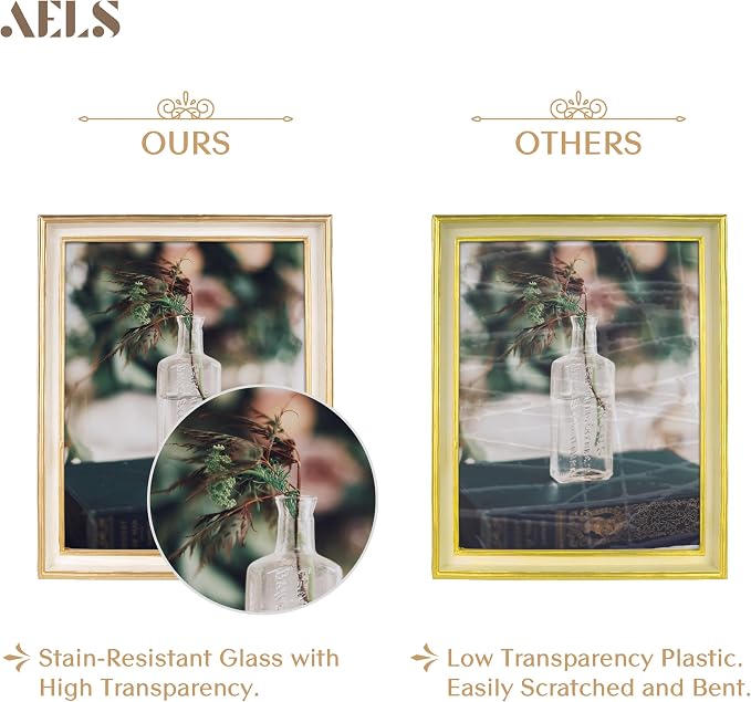 AELS 8x10 Inch Vintage Picture Frame, Elegant Antique Photo Frames - Image 3