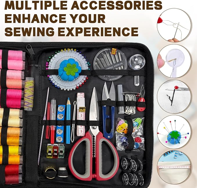 197PCS Sewing Kit for Adults, 43 XL Thread Spool, Beginners - Image 5