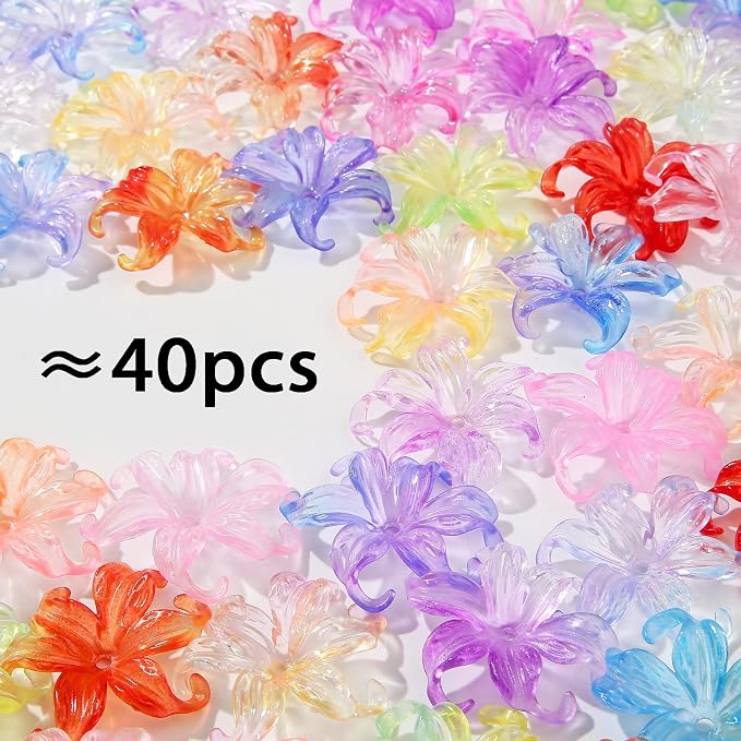 40pcs Flower Shape Beads for Jewelry Making Bracelets Necklace Bulk - Image 2