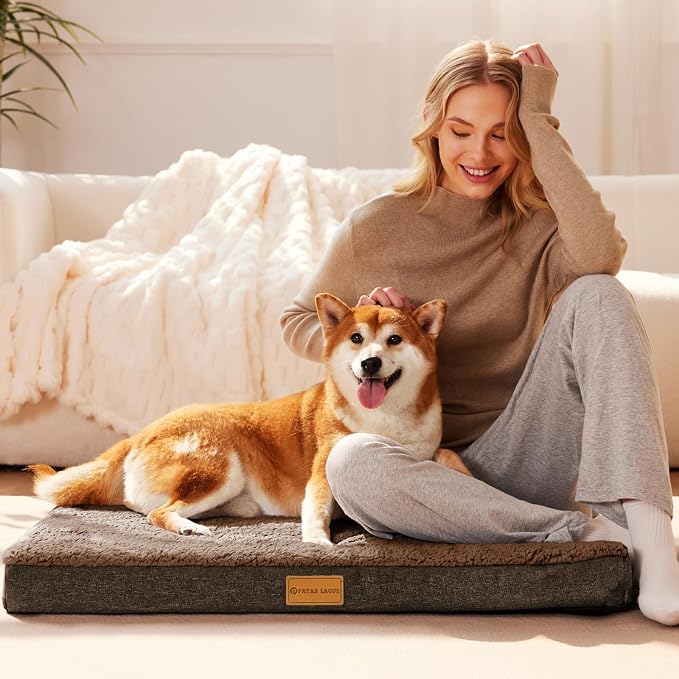 Patas Lague Orthopedic XL Dog Bed Large Sized Dog 42''X28'', Soft Waterproof - Image 2