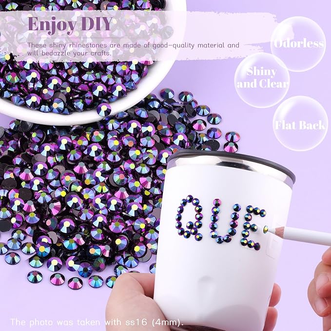 1500PCS 6mm Resin Jelly Rhinestones in Bulk, Bedazzling Flatback Crystals - Image 4