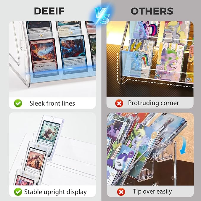 DEEIF 4 Tier Acrylic Trading Card Display Stand, Toploaders, PSA Graded Cards - Image 7