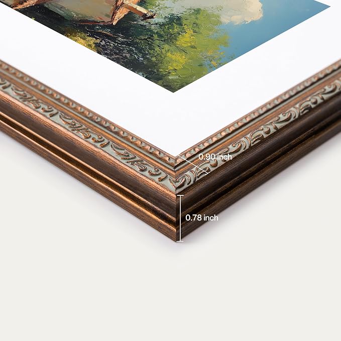 eletecpro 5x7 Vintage Picture Frame, Glass Cover, Horizontal or Vertical - Image 5