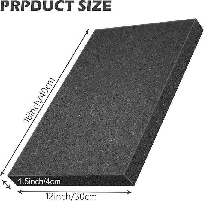 2 Pcs Polyurethane Foam Sheet- 16 x 12 x 1.5 Inch Cuttable Foam Inserts for Cases- Packing Foam Pads for Toolbox Camera Storage and Crafts