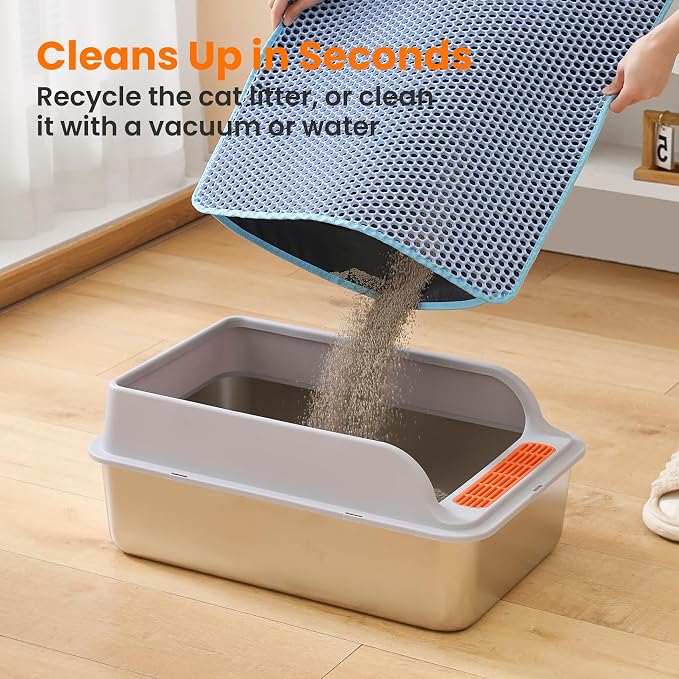 Small Cat Litter Mat, 20x14’’ Double Layer Honeycomb Cat Litter Box Mat - Image 5