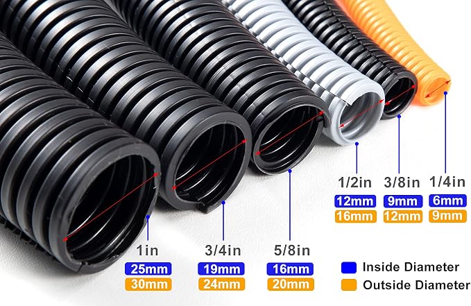 ZhiYo 50FT 3/8” Wire Loom Split Tubing Auto Wire Conduit Flexible Cover | High - Image 2