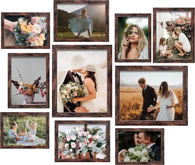 LUCKYLIFE Picture Frame Set 10-Pack, Gallery Wall Frame Collage by LUCKYLIFE