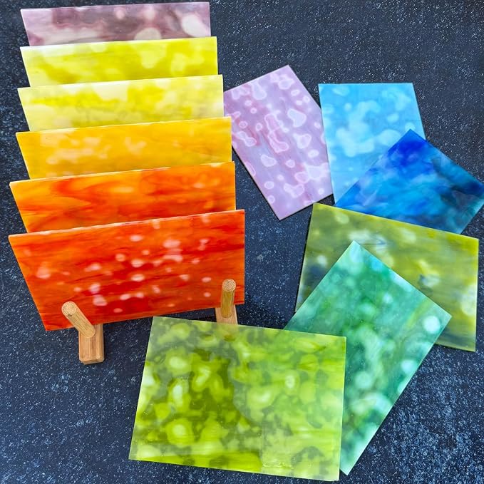 LITMIND 12 Sheets Mottled Opal Premium Stained Glass Sheets – 6 x 4 Inch - Image 4