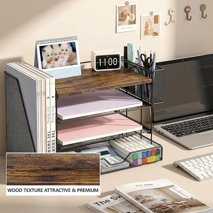 OPNICE Desk Organizer, 4-Tier Desktop File Organizer - Image 2