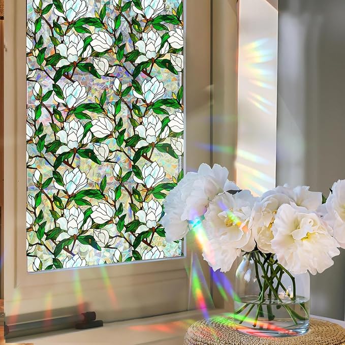 Rainbow Tinted Window Film, Sun Blocking Privacy Decal, Faux Stained Glass - Image 5