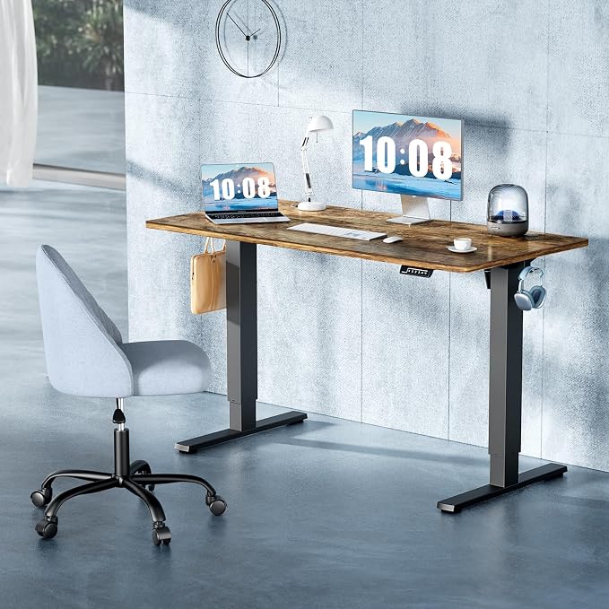 DUMOS 63 Inch Electric Standing Desk Height Adjustable, Sit to Stand Computer - Image 2
