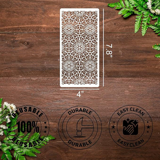 Floral Stencils for Crafts Reusable Damask Texture Stencils for Painting Background Stencil Drawing Templates for Wood Canvas Furniture Scrapbooking