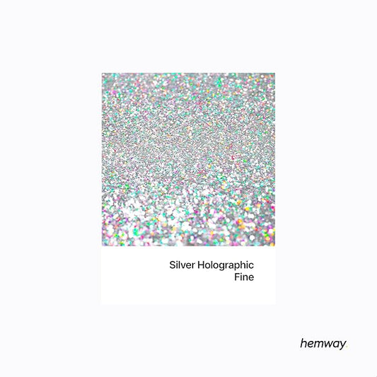 Hemway Polyurethane & Epoxy Resin Glitter 100g / 3.5oz Metallic Crystal Flake Additive for Flooring Jewelry Tumblers Glass Pigment - Fine (1/64" 0.015" 0.4mm) - Silver Holographic