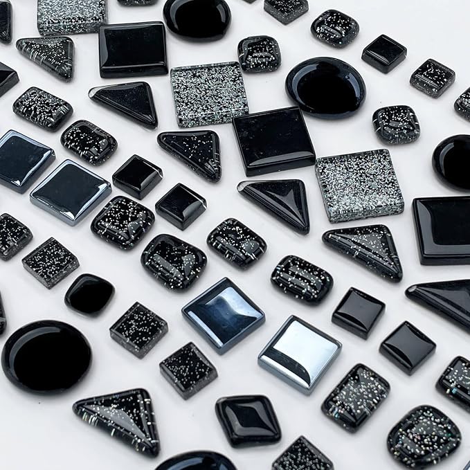 LITMIND 1.1 LB Black Irregular Glass Mosaic Tiles - Image 2