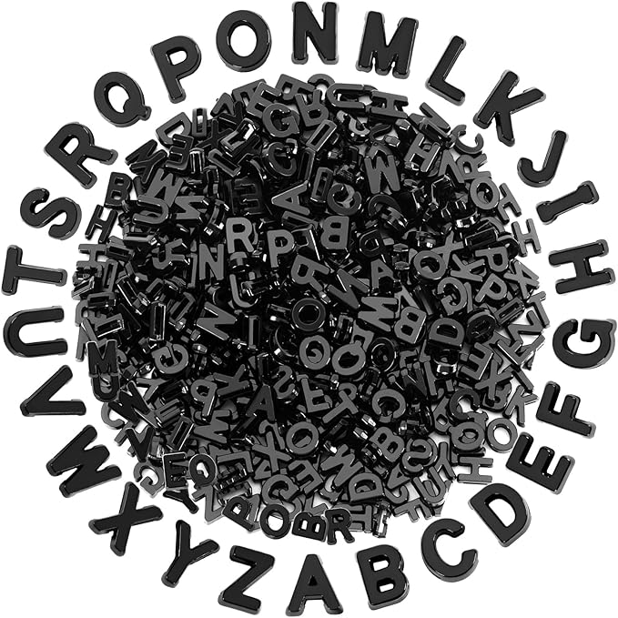 Augshy 700Pcs Black Large Alphabet Letter Beads by Augshy