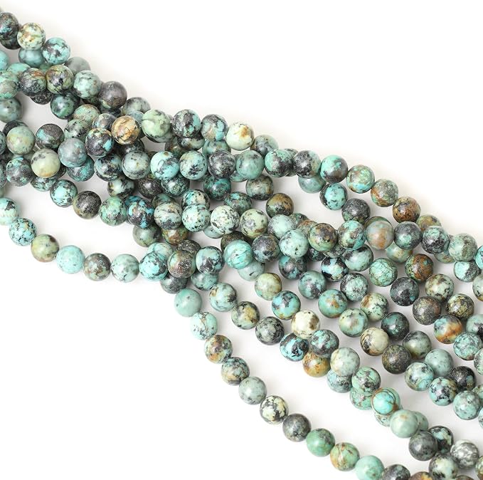 45PCS 8mm Natural African Turquoise Stone Gemstone Round Loose Beads - Image 4