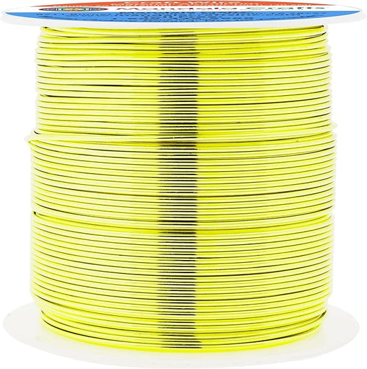 Mandala Crafts 20 Gauge Anodized Aluminum Craft Wire for Jewelry Making - 100 FT Colored Flexible Yellow Green Wire - Bendable for Bonsai Armature Crafting Sculpting