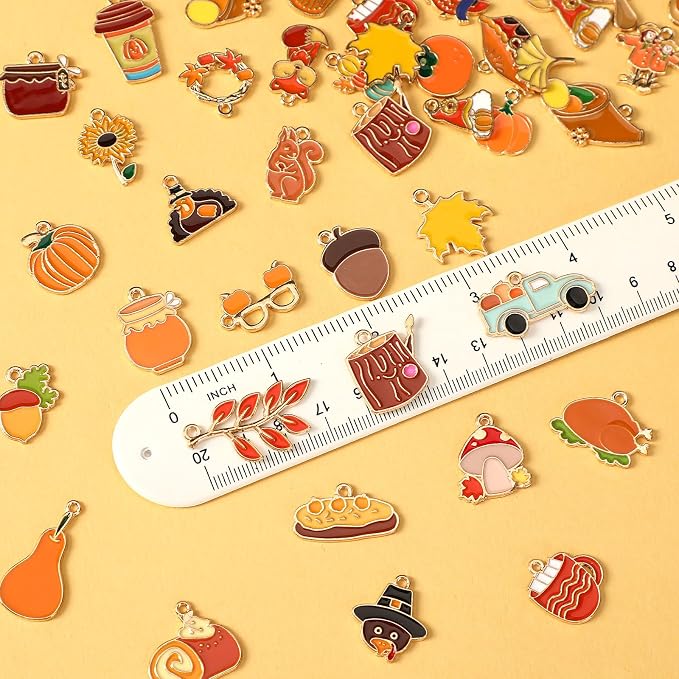 SANNIX 110Pcs/55 Pairs Fall Charms, Thanksgiving Charms - Image 2