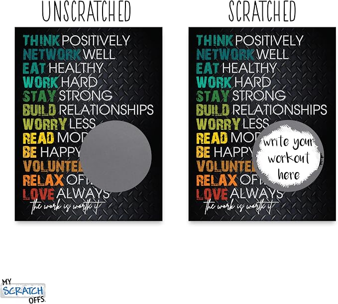 Gym Motivation Randomize Workout Scratch Off Make Your Own DIY 20 Pack 3x4 Note - Image 4