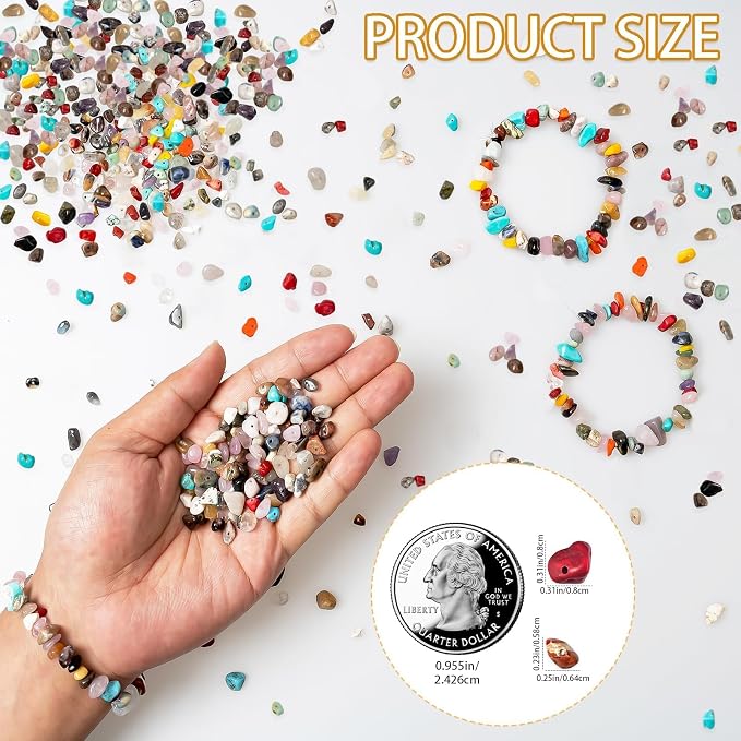 500pcs Natural Chip Stone Beads Multicolor 5mm to 8mm Irregular Gemstone - Image 4
