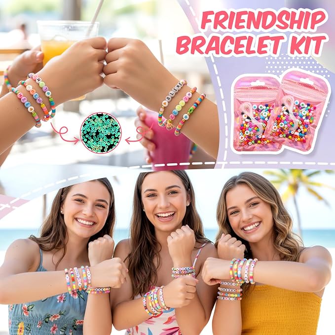 Kenning 24 Set Friendship Bracelet Making Kits Glow in The Dark Letter Beads - Image 6