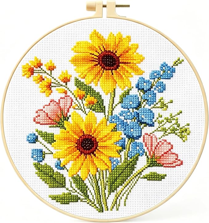Zhenqing Sunflower Bouquet Cross Stitch Kit by ZhenqingHomeFlagship