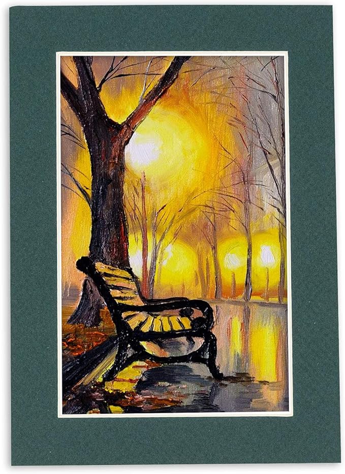 11x14 Mat Bevel Cut for 8.5x11 Photos - Acid Free Forest Green Precut Matboard - For Pictures, Photos, Framing - 4-ply Thickness