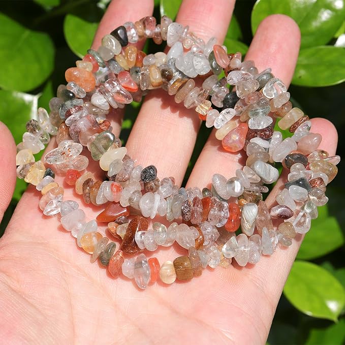 200 Pcs Crystal Chip Beads for Jewelry Making 5-8mm Rutilated Quartz | Natural - Image 4