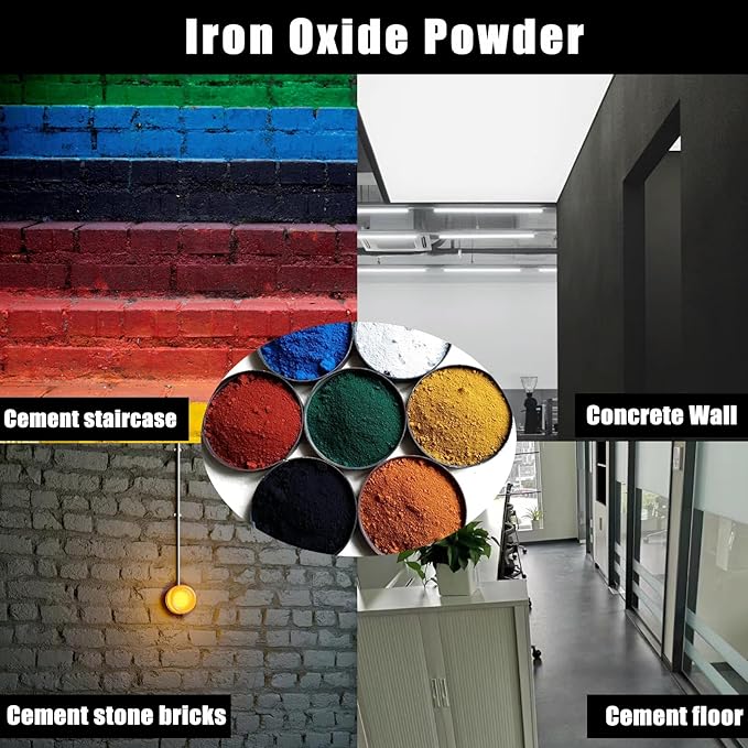 GOODTAKE Concrete Pigment, Black Iron Oxide Pigment Powder, Concrete Cement Dye Color Pigment for Pastel Tile Paint Concrete Cement Mortar Grout (Black, 12 oz)