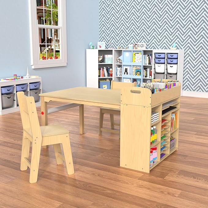 GDLF Kids Art Table and Chairs Set, Craft Desk - Image 2