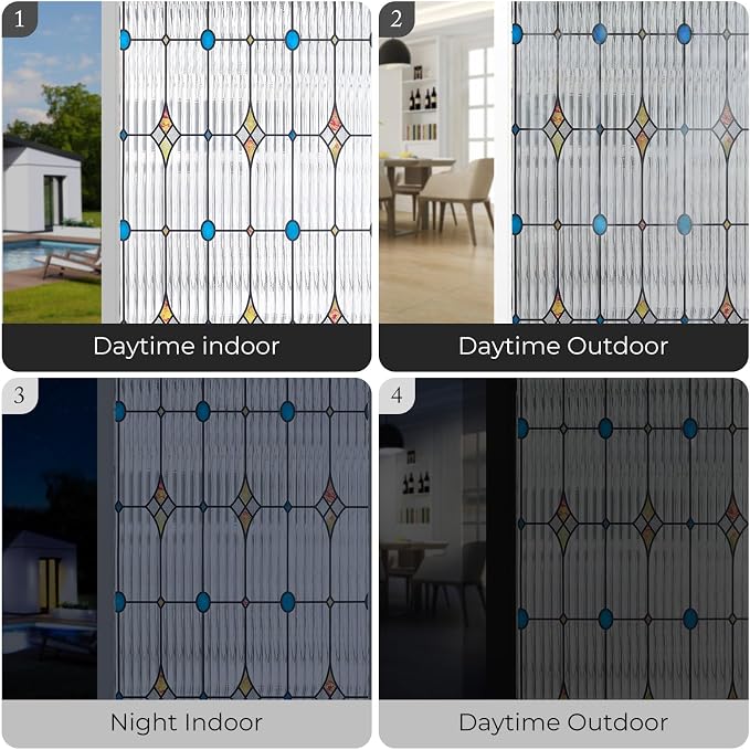 ADD.HERES Window Privacy Film, Stained Glass Decorative Static Cling, Removable - Image 4