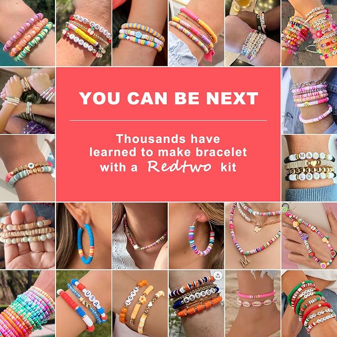 Redtwo 23000 Pcs 144 Colors Clay Beads Bracelet Making Kit | 7 Boxes Flat - Image 4
