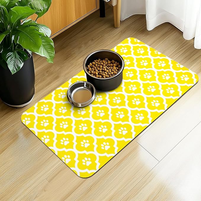Dog Food Mat 24X32 Inch Pet Feeding Absorbent Mats by Xspatroias