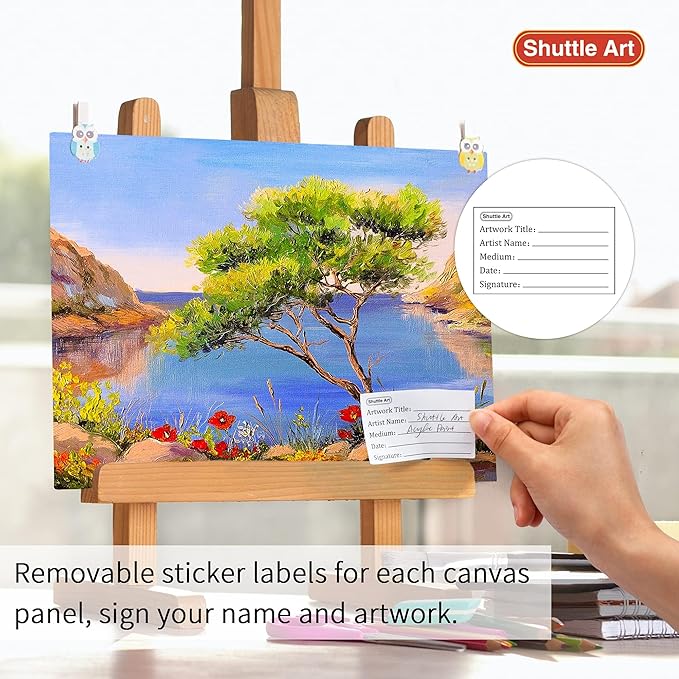 Shuttle 34-Pack Art Canvas for Painting, 5x7/8x10/9x12/11x14 Inch 100% Cotton - Image 4