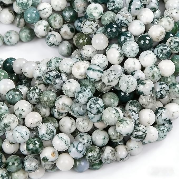 Zenkeeper 108 Pcs Moss Agate Beads by Zenkeeper