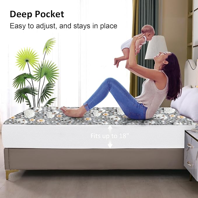 Waterproof Mattress Protector Full, Fitted Sheet Style Breathable Mattress Cover - Image 4