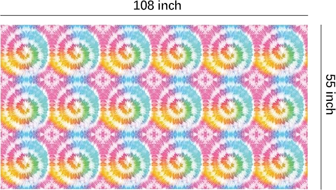 Tie Dye Party Decorations Tablecloth, 55in x 108in - Image 7