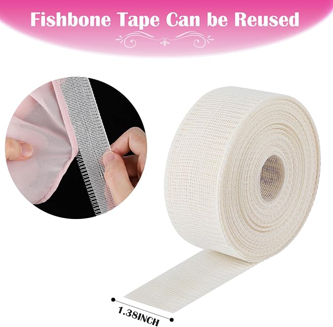 4 Yards Hemming Guide for Sewing, Fishbone Tape for Narrow Hem and Curved Hem - Image 5